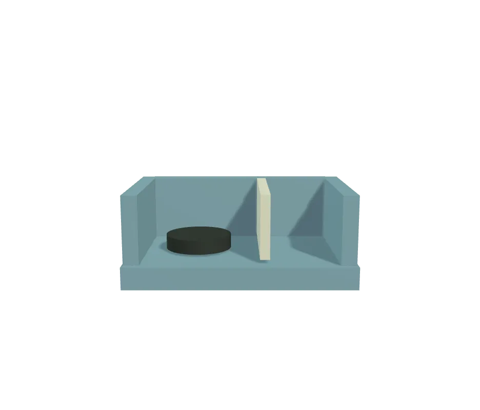 Concept render of a desk organiser with divided compartments